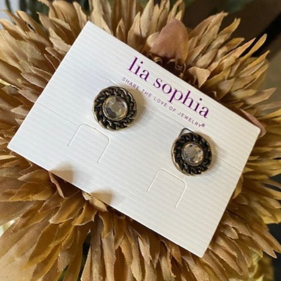 Lia Sophia "CHAINED” Cut Crystal Earrings - Picture 4 of 4